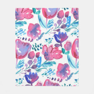 boho style floral rustic hand drawn illustration. fleece blanket