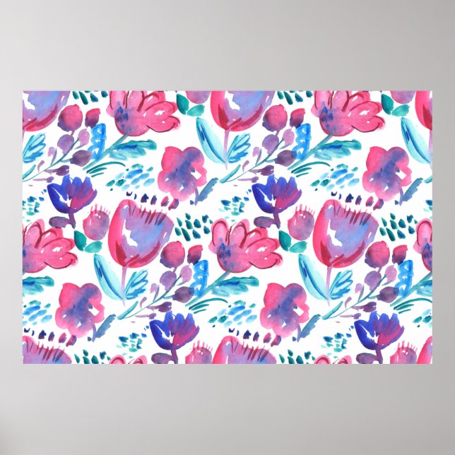 boho style floral rustic hand drawn illustration.  poster (Front)