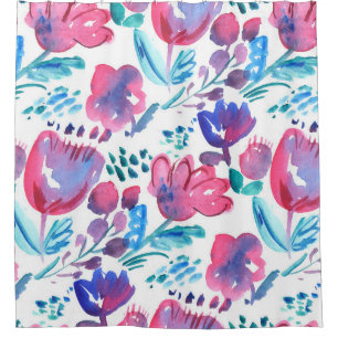 boho style floral rustic hand drawn illustration. shower curtain