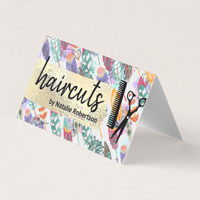 Boho Style | Gold Brushed | Salon Tools Business Card (Front)