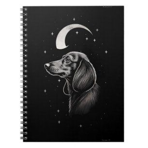 Boho-Style Minimalist Line Art Of a Dachshund Notebook
