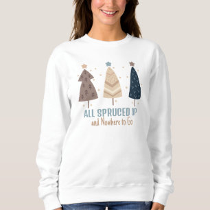 Boho Style Neutral Colour Christmas Trees Sweatshirt