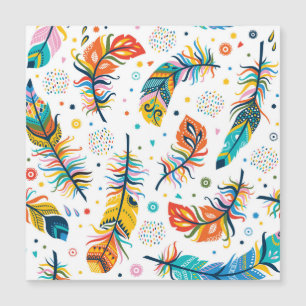 Boho style, seamless feather pattern.