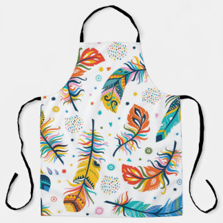 Boho style, seamless feather pattern. apron