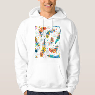 Boho style, seamless feather pattern. hoodie