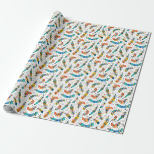 Boho style, seamless feather pattern. wrapping paper