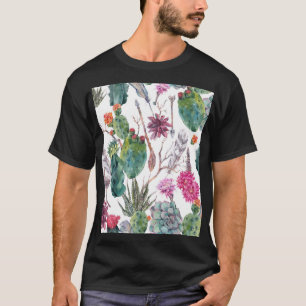 Boho Style, Vintage Cactus Watercolor. T-Shirt