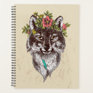 Boho Style Wolf Halo Portrait Planner