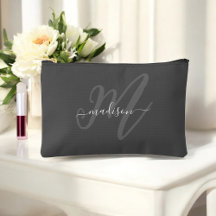 Boho Stylish Grey Monogram and Name