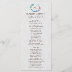 Boho Succulent Cactus Wreath Wedding Program Programme