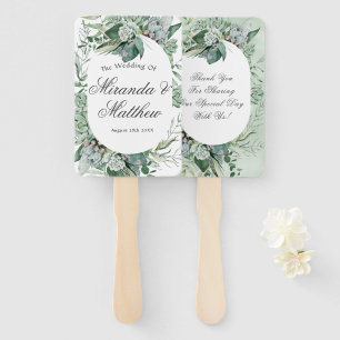Boho Succulent Greenery Wedding Thank You Hand Fan