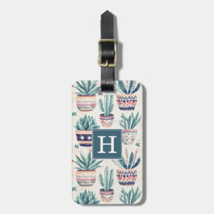 Boho Succulents And Cacti Luggage Tag