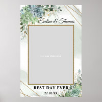 Boho Succulents eucalyptus gold wedding photo prop