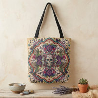 Boho Sugar Skull Folk Art 