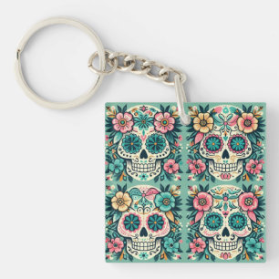 Boho SugarSkulls Key Ring