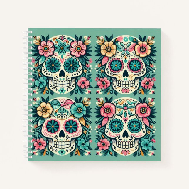 Boho SugarSkulls  Notebook (Front)