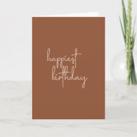 Boho Summer Brown Terracotta Trendy Happy Birthday