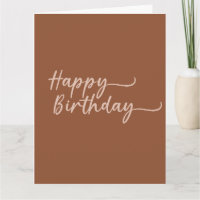 Boho Summer Brown Terracotta Trendy Happy Birthday