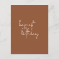Boho Summer Brown Terracotta Trendy Happy Birthday