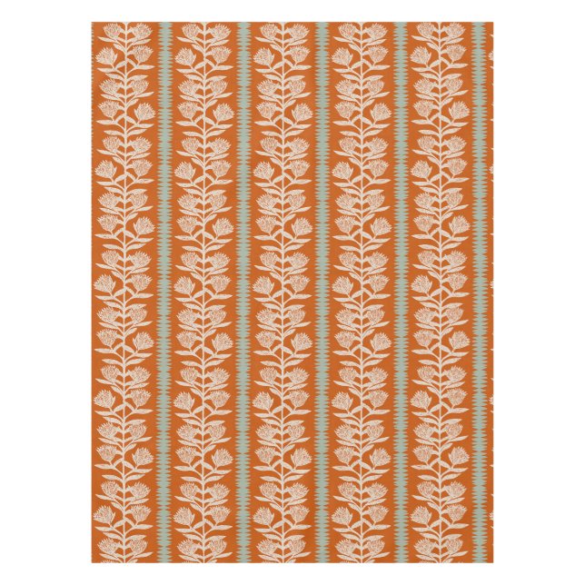 Boho summer cottage geometric terracotta minimalis tablecloth (Front)