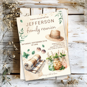 Boho Summer  Family Picnic Party Invitation