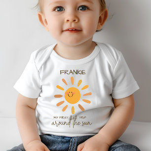 Boho Summer First Trip Around Sun Birthday Baby T-Shirt