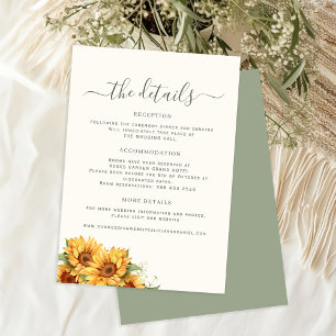 Boho summer floral garden wedding guest details enclosure card
