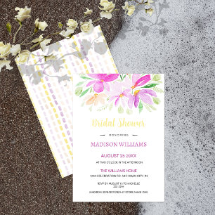 Boho Summer Floral Watercolor Art Invitation