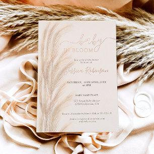 Boho summer pampas grass watercolor baby shower