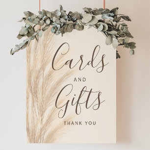 Boho summer pampas grass wedding Card gifts Poster