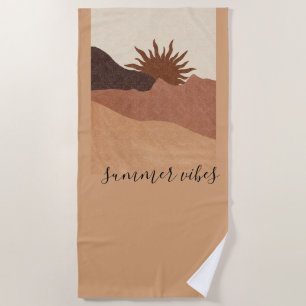 Boho Summer Sun Desert Beach Towel