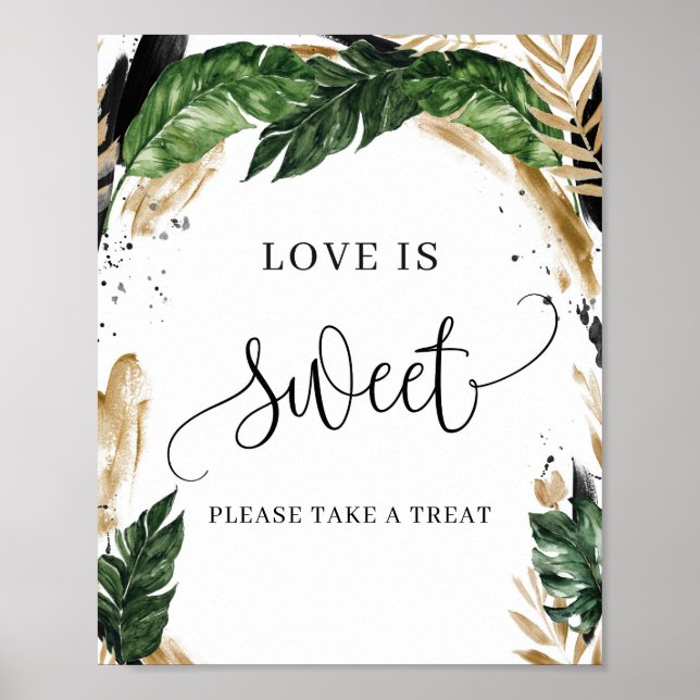 Boho summer tropical leaves love is sweet sign (Front)