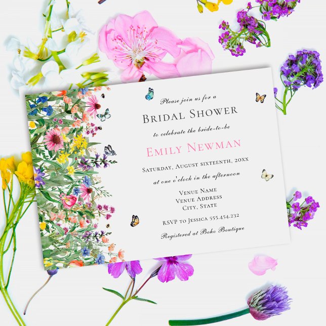 Boho Summer Wildflower Bridal Shower Invitation (Creator Uploaded)