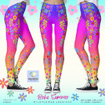 Boho Summer Wildflower Leggings<br><div class="desc">A charming boho wildflower design on excellent quality leggings. Featuring a multi-colour hand painted flower pattern, these pretty boho wildflower leggings are a cheerful addition to your day. Bright purple, pink and sunshine yellow ombre background make for a perfectly summery legging - ideal for a trip to the beach or...</div>