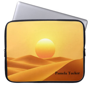 Boho Sun Abstract Amber Earthy Tones Laptop Sleeve