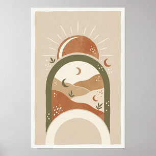 Boho Sun and Arches Poster