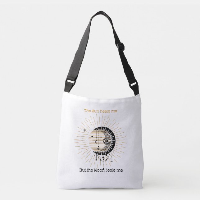 Boho Sun and Moon  Crossbody Bag (Front)