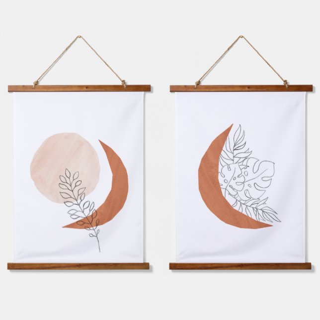 Boho sun and moon hanging tapestry (Double)