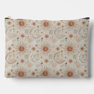 Boho Sun and Moon Pattern Accessory Pouch