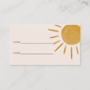 Boho Sun Baby Shower Guess How Many Enclosure Card