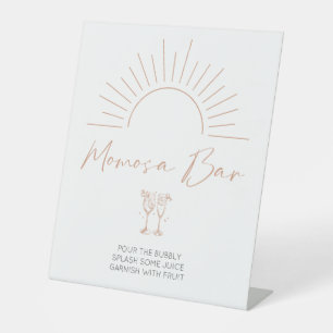 Boho Sun Baby Shower Momosa Bar Pedestal Sign