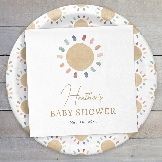 Boho Sun Baby Shower Napkin (Boho Sun Baby Shower Napkins
)