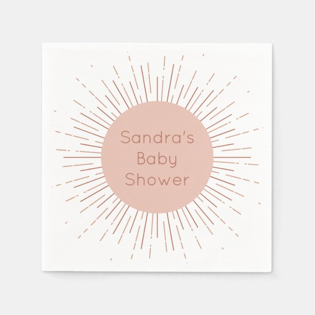 Boho Sun Baby Shower Napkin (Front)