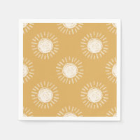 Boho Sun Baby Shower Paper Napkins