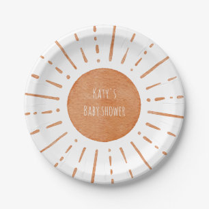 Boho Sun Baby shower Paper Plate
