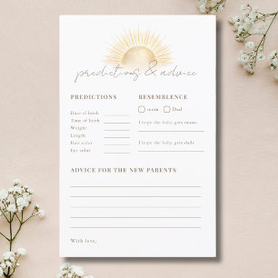 Boho Sun Baby Shower Predictions & Advice Game