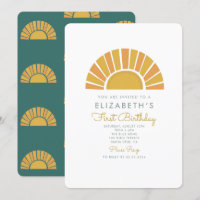 Boho Sun Colourful Baby  1st Birthday 
