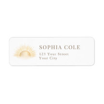 Boho Sun Elegant Baby Shower Party Return Address