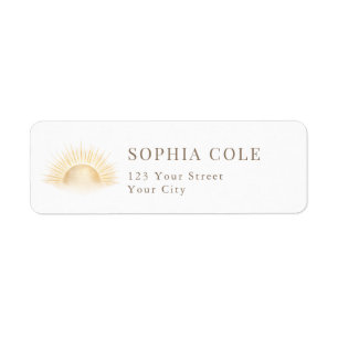 Boho Sun Elegant Baby Shower Party Return Address