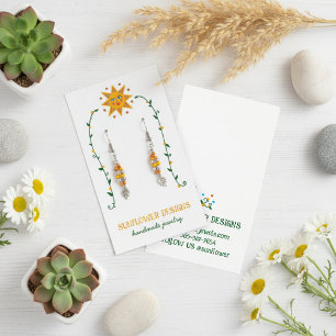 BOHO SUN Flowers Earring Jewellery Display Card